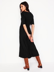 Boden Black Bethany Smocked Jersey Dress - Image 3 of 6