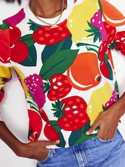 Boden Red 100% Cotton Hannah Printed Sweatshirt - Image 2 of 5