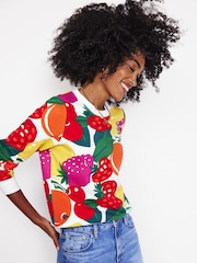 Boden Red 100% Cotton Hannah Printed Sweatshirt - Image 4 of 5