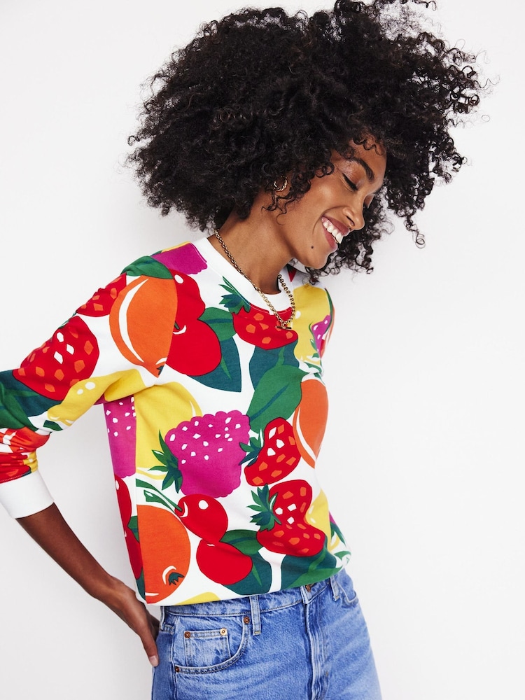 Boden Red 100% Cotton Hannah Printed Sweatshirt - Image 4 of 5