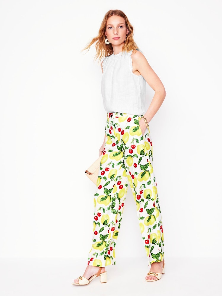 Boden White Sophie Ruffle 100% Linen Top - Image 4 of 4