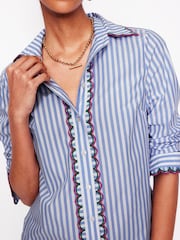 Boden Blue Sienna Embroidered Shirt - Image 2 of 6