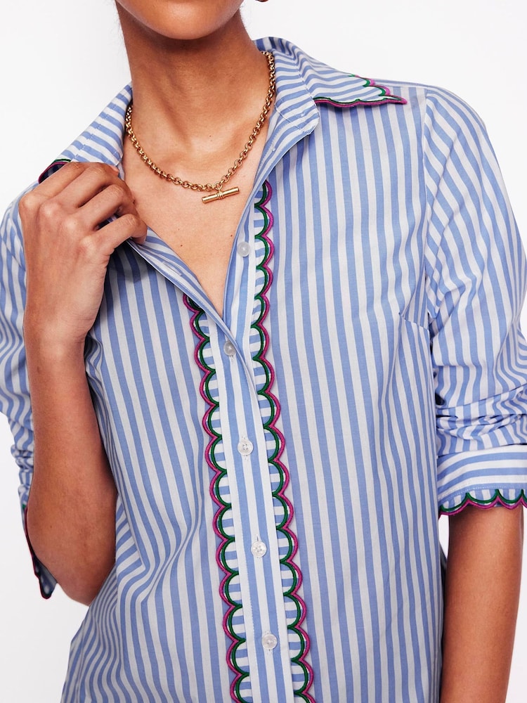 Boden Blue Sienna Embroidered Shirt - Image 2 of 6