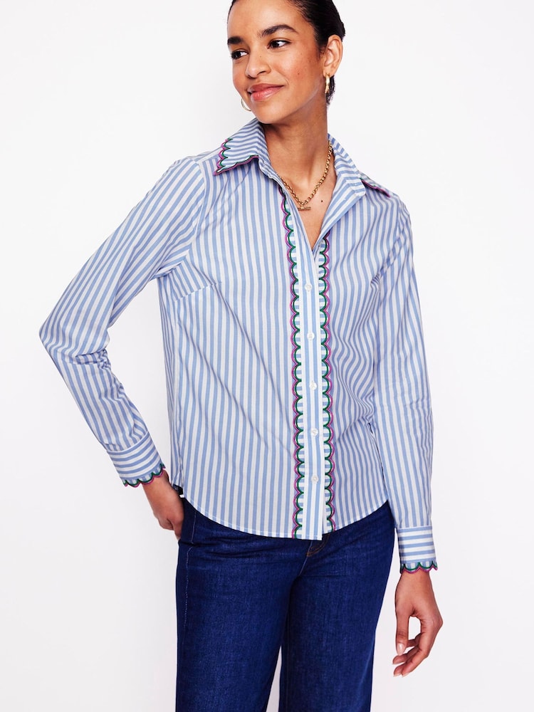 Boden Blue Sienna Embroidered Shirt - Image 5 of 6