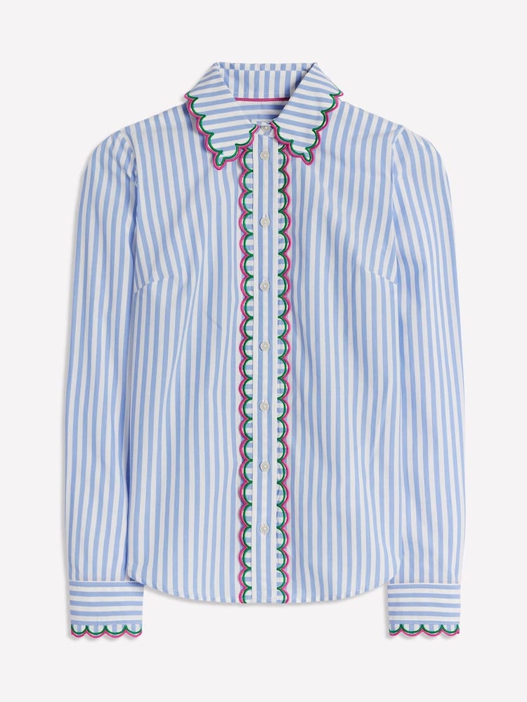 Boden Blue Sienna Embroidered Shirt - Image 6 of 6