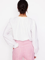 Boden White Evie Double Cloth 100% Cotton Top - Image 3 of 4