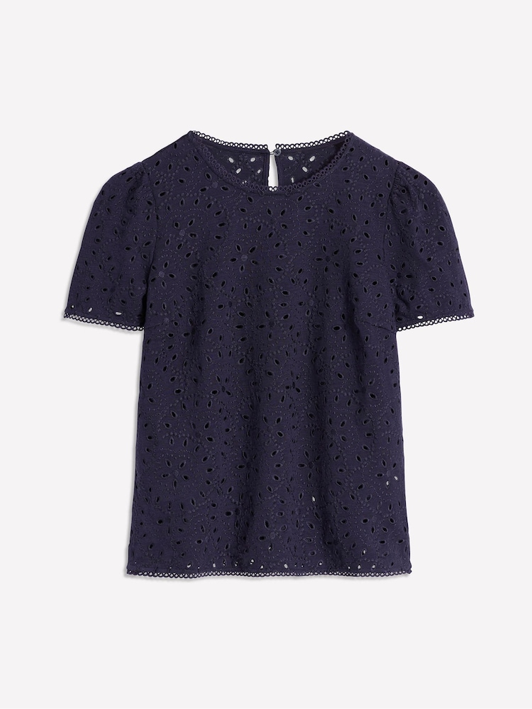 Boden Blue 100% Cotton Edi Embroidered Blouse - Image 5 of 5