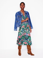 Boden Green Lily Jersey Midi Tea Dress - Image 3 of 6