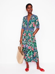 Boden Green Lily Jersey Midi Tea Dress - Image 4 of 6