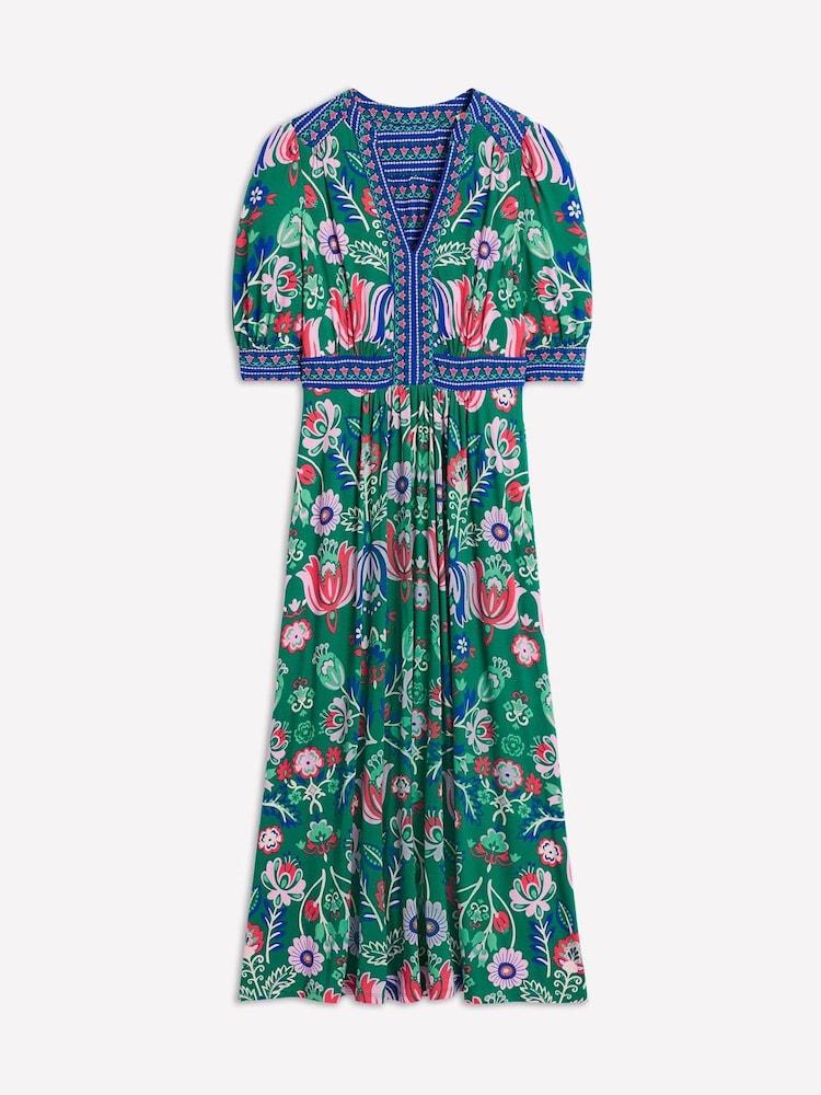 Boden Green Lily Jersey Midi Tea Dress - Image 6 of 6