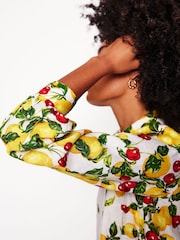 Boden Cream Placement Print 100% Linen Shirt - Image 3 of 7