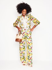 Boden Cream Placement Print 100% Linen Shirt - Image 5 of 7