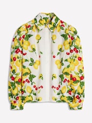 Boden Cream Placement Print 100% Linen Shirt - Image 7 of 7