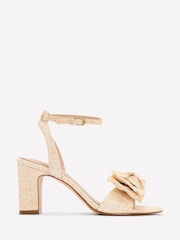 Boden Natural Bow Heeled Sandals - Image 2 of 5