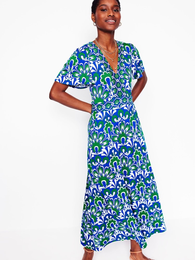 Boden Blue Ellie Flutter Maxi Tea Dress - Image 1 of 5