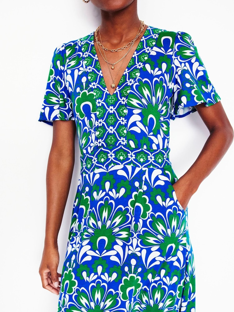 Boden Blue Ellie Flutter Maxi Tea Dress - Image 2 of 5