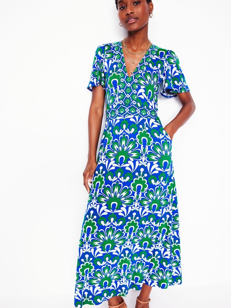 Boden Blue Ellie Flutter Maxi Tea Dress - Image 4 of 5