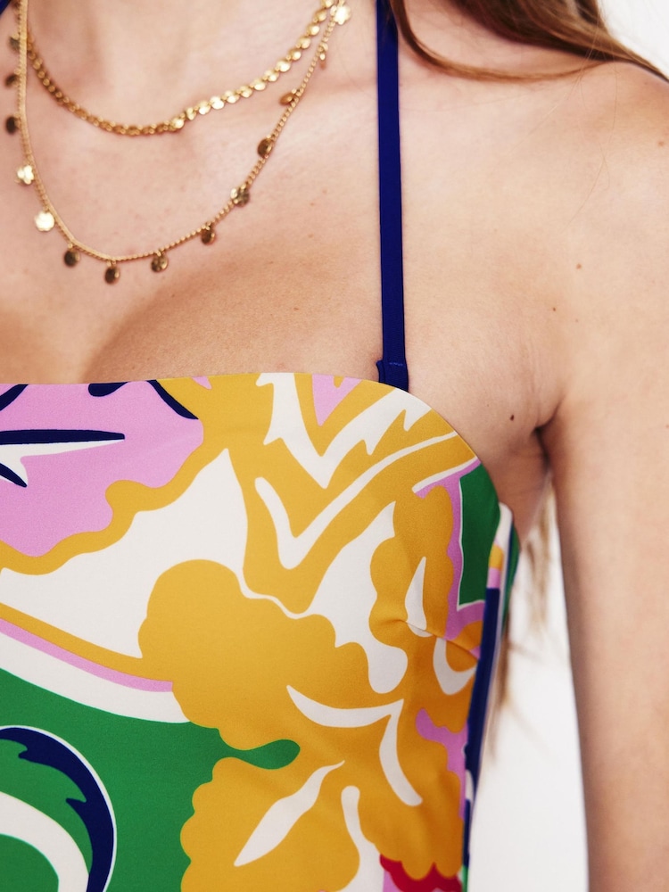 Boden Blue Paros Bandeau Swimsuit - Image 2 of 6 Boden Blue Paros Bandeau Swimsuit - Image 2 of 6