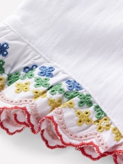 Boden White Margaret Broderie Frill 100% Cotton T-Shirt - Image 3 of 3