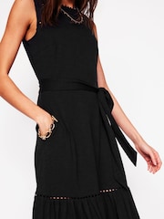 Boden Black Mila Trim Tiered Jersey Dress - Image 2 of 5
