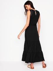 Boden Black Mila Trim Tiered Jersey Dress - Image 3 of 5