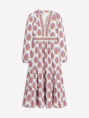 Boden Multi 100% Cotton Violet Midi Dress - Image 6 of 6
