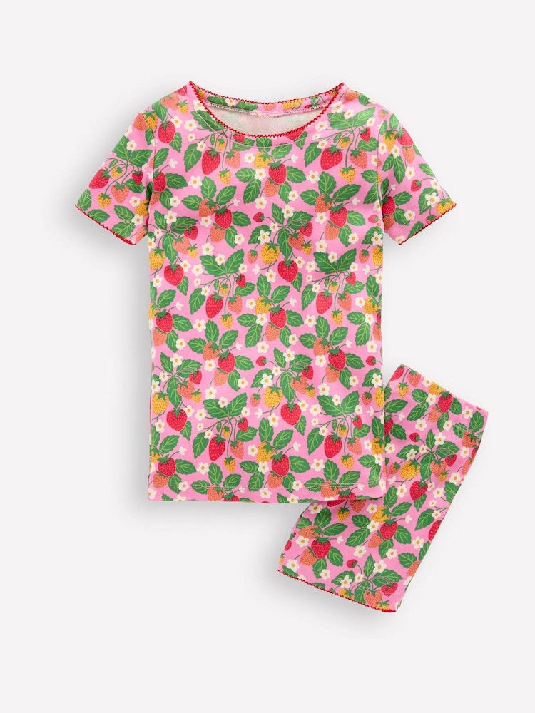 Boden Pink 100% Cotton Snug Short John Pyjamas - Image 1 of 1