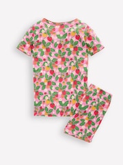 Boden Pink Strawberry 100% Cotton Snug Short John Pyjamas - Image 2 of 3