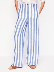 Boden Blue Westbourne Linen 100% Cotton Trousers - Image 1 of 6