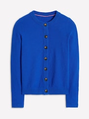 Boden Blue 100% Cotton Callie Crochet Trim Cardigan - Image 5 of 5