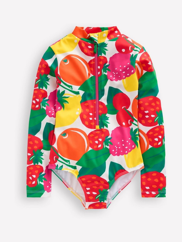 Boden Red Long-Sleeved Swimsuit - Image 2 of 4