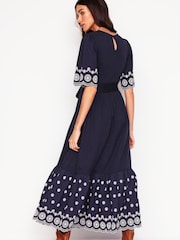 Blau - Boden Isabel Broderie Mix Maxi Dress - Bild 3 von 5