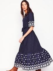 Blau - Boden Isabel Broderie Mix Maxi Dress - Bild 4 von 5