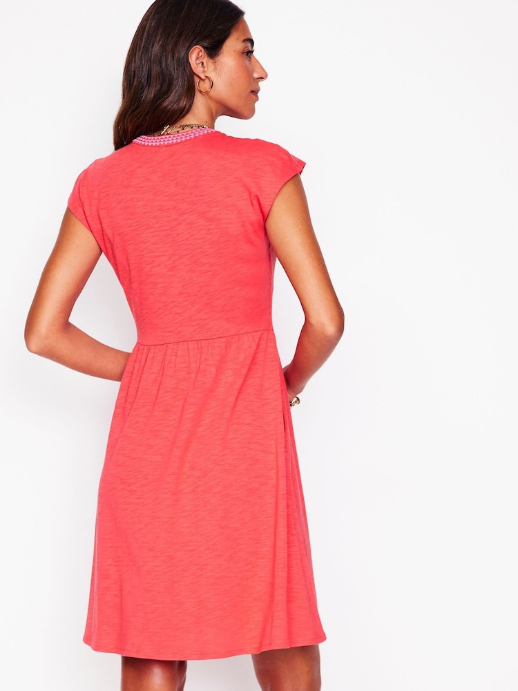 Buy Boden Red Chloe Embroidered Short Dress from Next Luxembourg
