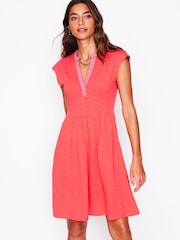 Boden Red Chloe Embroidered Short Dress - Image 4 of 5