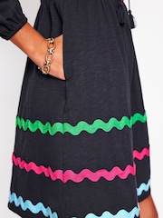 Boden Blue 100% Cotton Corinna Ric Rac Jersey Dress - Image 2 of 7