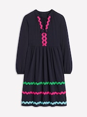 Boden Blue 100% Cotton Corinna Ric Rac Jersey Dress - Image 6 of 7