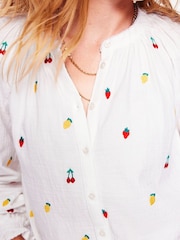 Boden White Evie Double Cloth 100% Cotton Top - Image 5 of 6