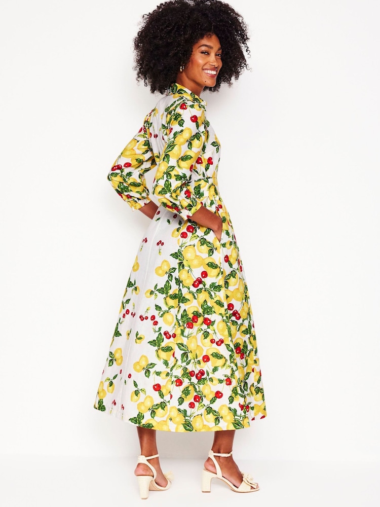 Boden Cream Clara Linen Blend Shirt Dress - Image 4 of 7