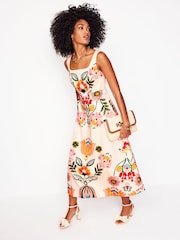Boden Cream Square Fit & Flare Dress - Image 2 of 6