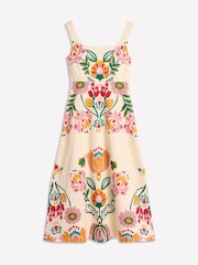Boden Cream Square Fit & Flare Dress - Image 6 of 6