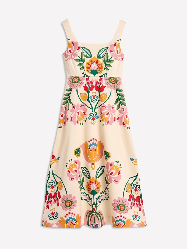 Boden Cream Square Fit & Flare Dress - Image 6 of 6