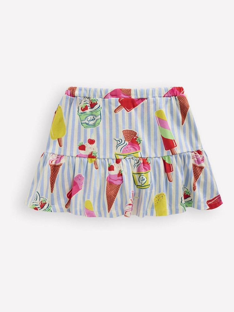 Boden Blue Dark 100% Cotton Tiered Jersey Skort - Image 2 of 3 Boden Blue Dark 100% Cotton Tiered Jersey Skort - Image 2 of 3