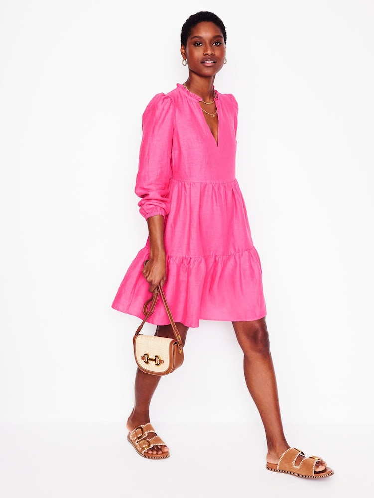 Boden Pink Esme Linen Short Dress - Image 1 of 6