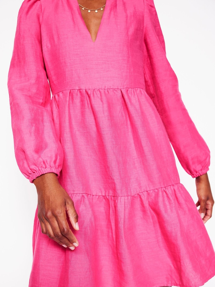 Boden Pink Esme Linen Short Dress - Image 5 of 6