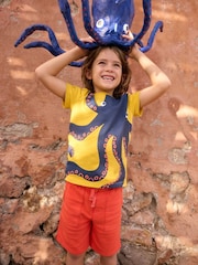 Boden Yellow Octopus Fun Graphic 100% Cotton T-Shirt - Image 1 of 5