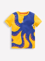 Boden Yellow Octopus Fun Graphic 100% Cotton T-Shirt - Image 3 of 5