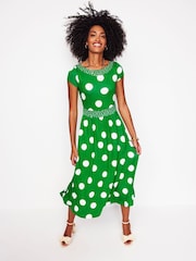 Boden Green Melanie Jersey Midi Dress - Image 4 of 6