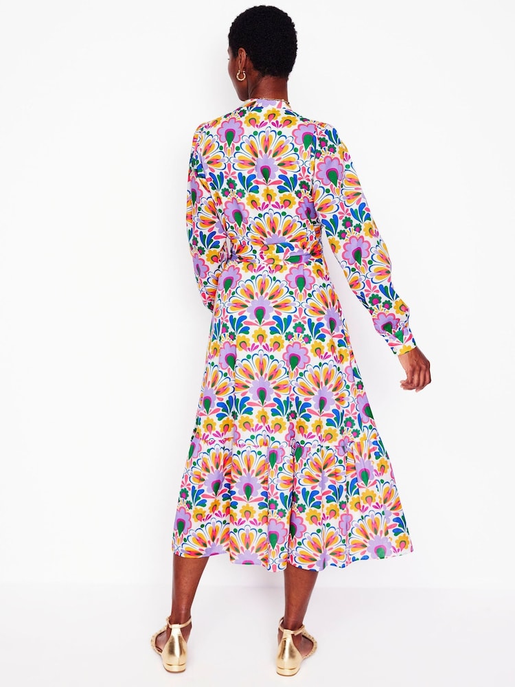 Boden Cream Mia Tiered Shirt Dress - Image 3 of 8