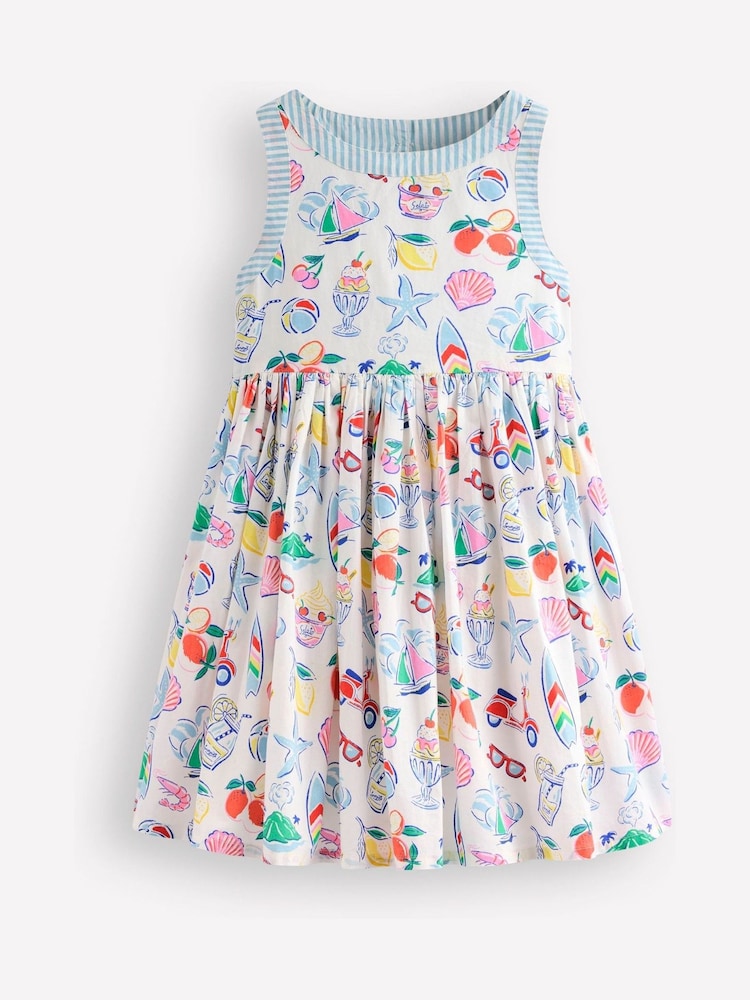 Boden Cream Harlow Back Detail 100% Cotton Dress - Image 1 of 3